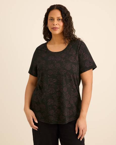 T-shirt imprimé à col rond, coupe curvy - Essentiels PENN.