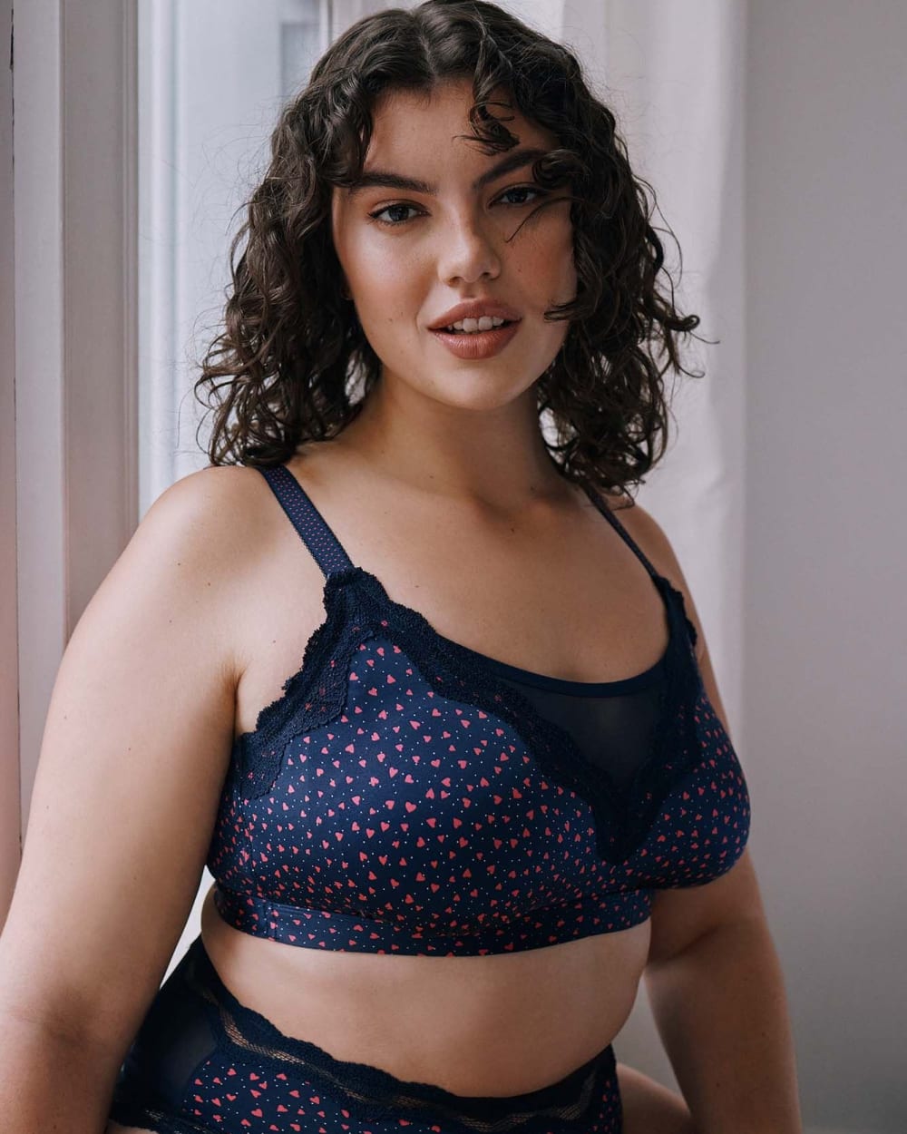 Printed Mesh and Lace Bralette - Déesse Collection