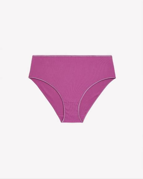 Culotte côtelée échancrée avec élastique scintillant à la taille- ti Voglio