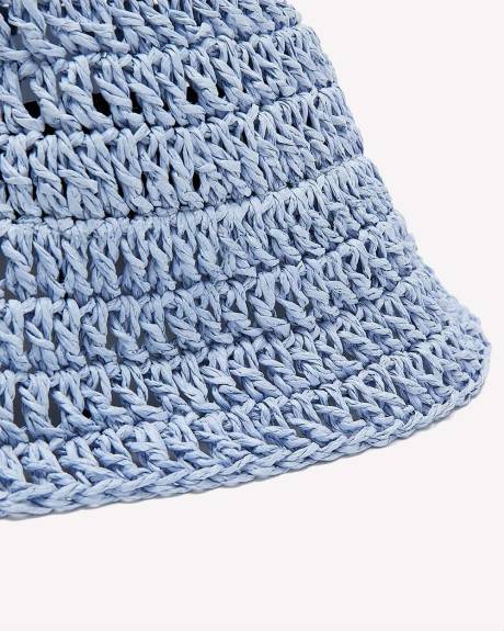 Blue Bucket Straw Hat