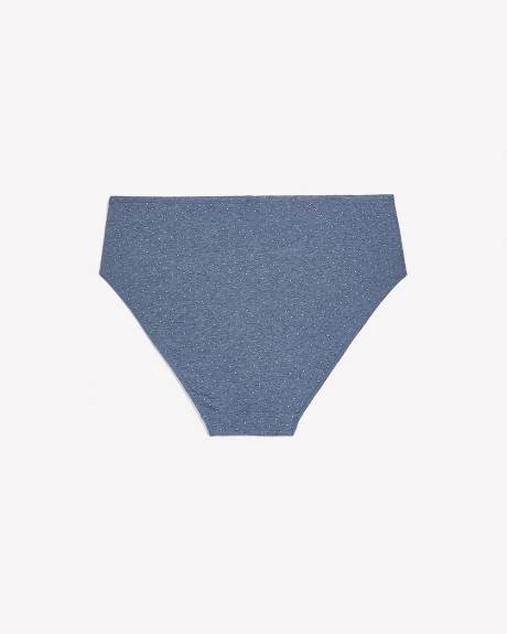 Culotte écancrée en coton chiné bleu à pois - ti Voglio
