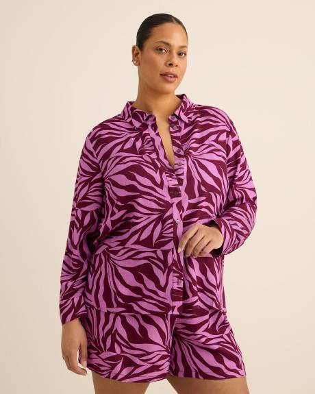 Chemisier en lin m&eacute;lang&eacute;