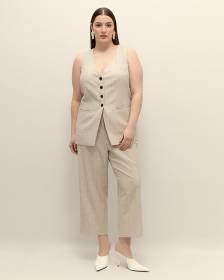 Twill Straight-Leg Cropped Pant - Addition Elle