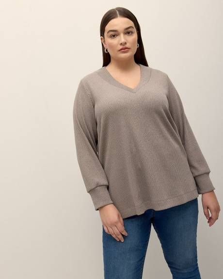 Knit Top with Long Bubble Sleeves
