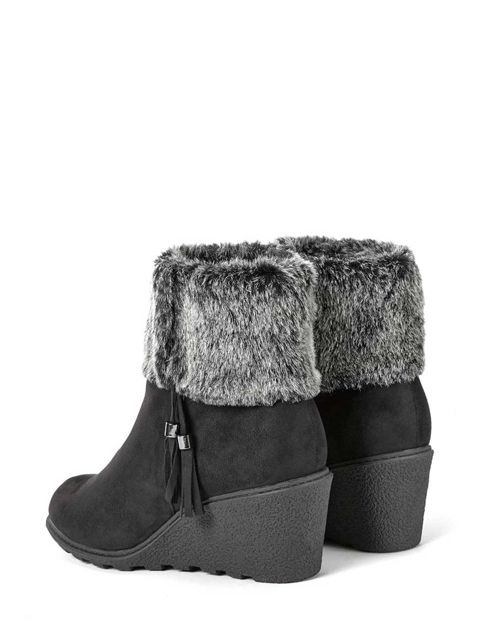 wide width wedge booties