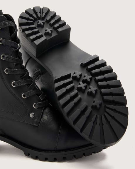 Extra Wide Width Military Lace-Up Boots - Addition Elle