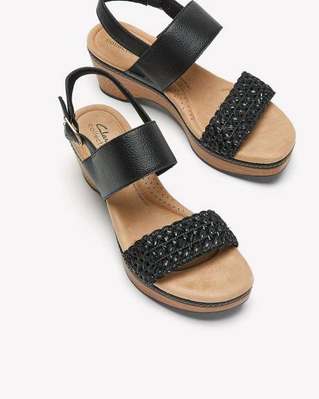 Escarpin-sandale à deux bandes et boucle de fermeture, pied large - Clarks