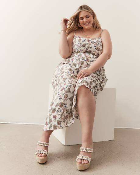 Responsible, Floral Woven Fit-and-Flare Maxi Dress