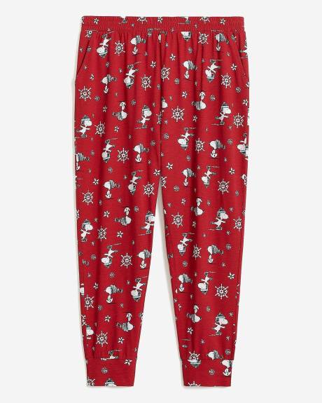 Knit Jogger Pyjama Pant with Snoopy Print - ti Voglio