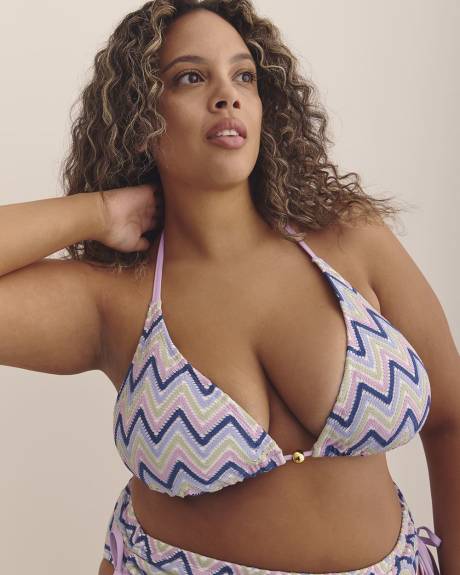 Multicolour Mesh Triangle Bikini Top