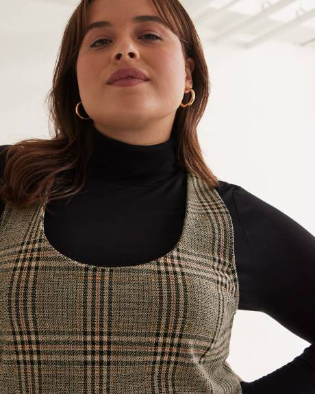 Sleeveless Plaid Knit Dress