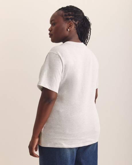 Heater Grey Short-Sleeve Crewneck Tee with Small Logo - adidas