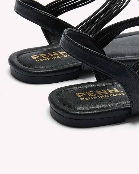 Extra Wide Width, Flat T-Strap Sandal with Chain