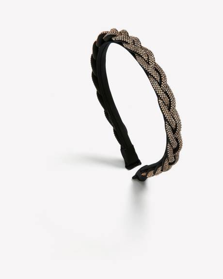 Rose Glitter Braided Headband