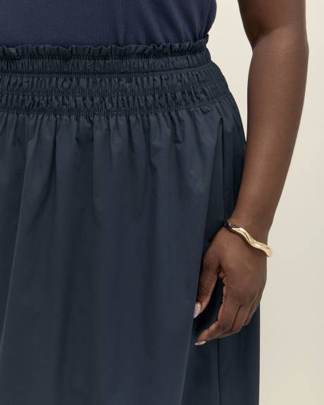 Blue Poplin Pull-On Maxi Skirt