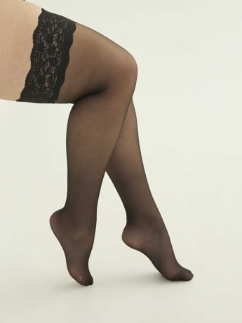Stay-Up Nylon Socks with Lace