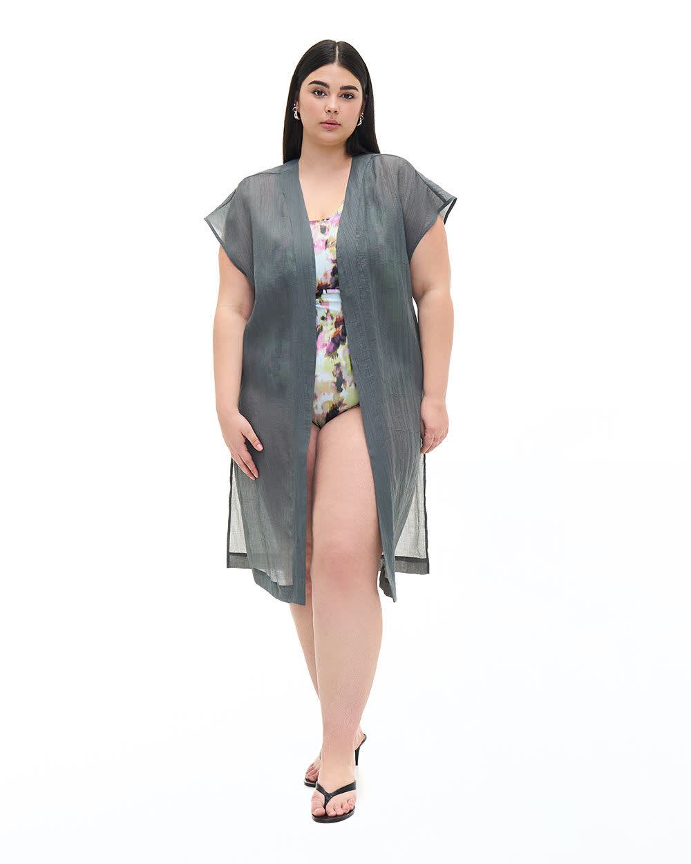 Kimono long ouvert sans manches - Addition Elle