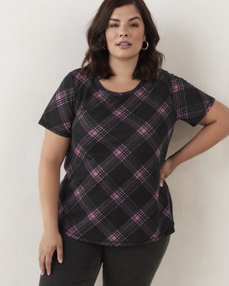 Printed Crew-Neck Curvy Tee - In Every Story