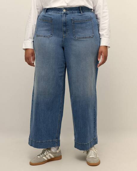 Jean à taille haute et jambe évasée, coupe galbée, tissu responsable - d/C JEANS