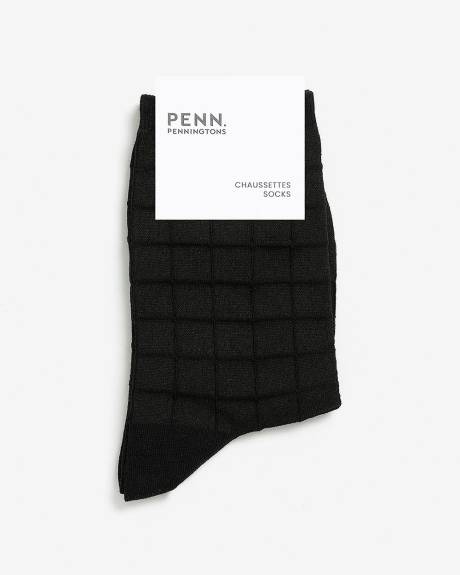 Chaussettes à texture quadrillée