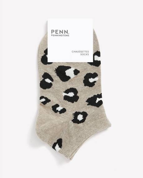 Ankle Socks with Leopard Print