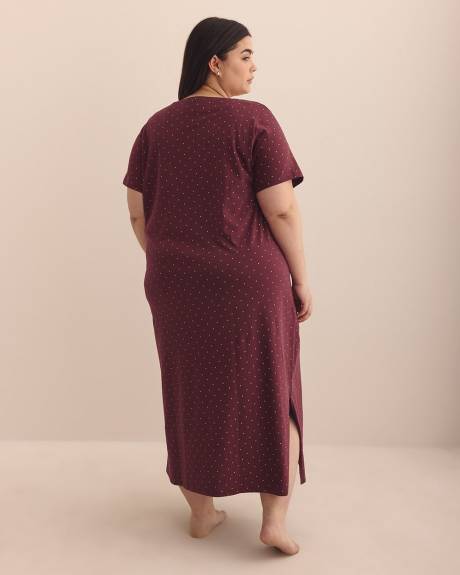 Long Dotted Short-Sleeve Sleepshirt - ti Voglio