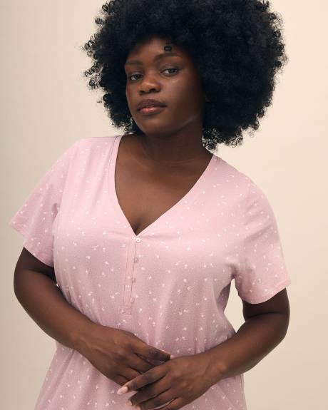Robe de nuit courte à col Henley - ti Voglio