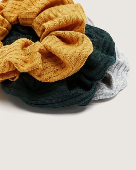 Ribbed Scrunchies, Set of 3 - Active Zone