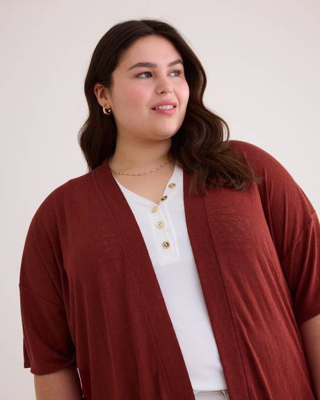 Long Cardigan with Kimono Sleeves