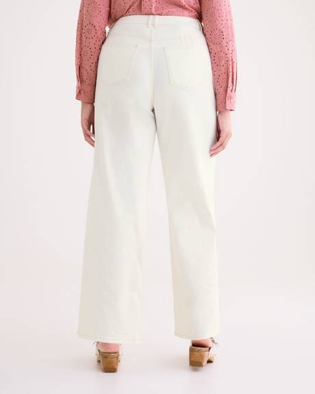 Jean blanc à jambe large coupe galbée, tissu responsable - d/C JEANS