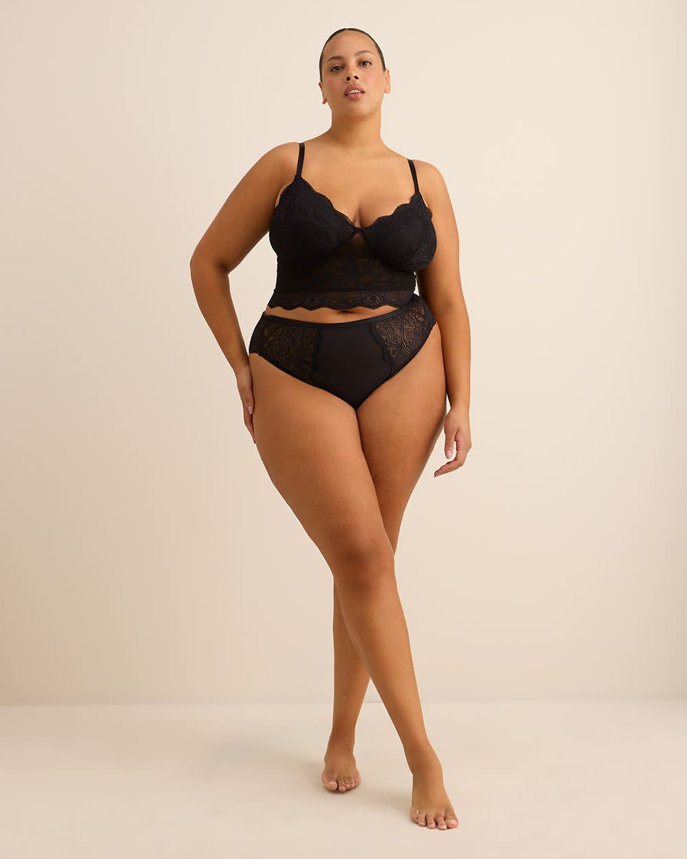 Camisole courte noire en dentelle sexy - Déesse Collection Camisole courte noire en dentelle sexy - Déesse Collection