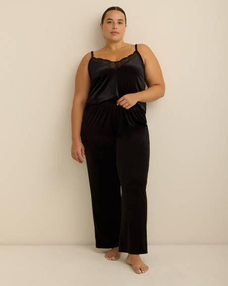 Black Velour Pyjama Pant - Déesse Collection