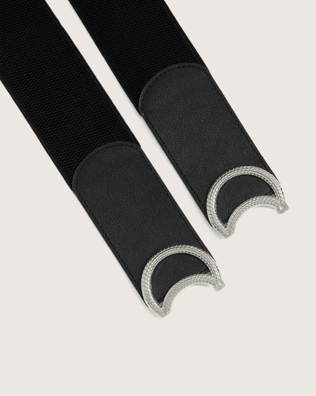 Elastic Belt with Fancy 2-Ring Buckle
