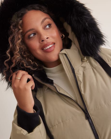 Responsible, Knee-Length Parka with Removable Faux-Fur Hood | Penningtons