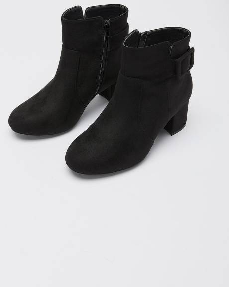 Extra Wide Width, Block-Heel Bootie with Side Buckle