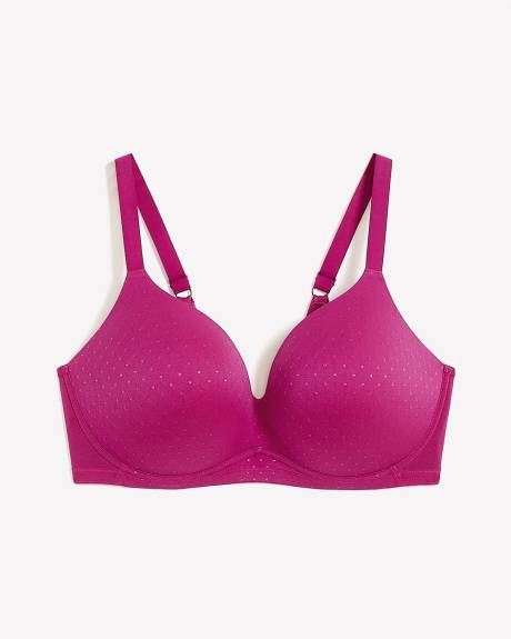 Wireless Fuchsia Plunge Bra with Lace Trims - Déesse Collection