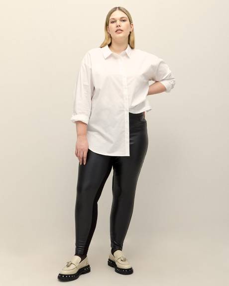 Legging en faux cuir et pointe de Rome, tissu responsable - Essentiels PENN.