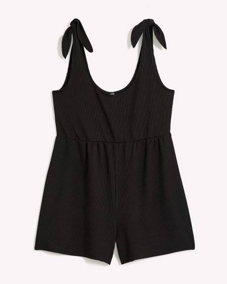 Black Swimsuit Cover-Up Romper