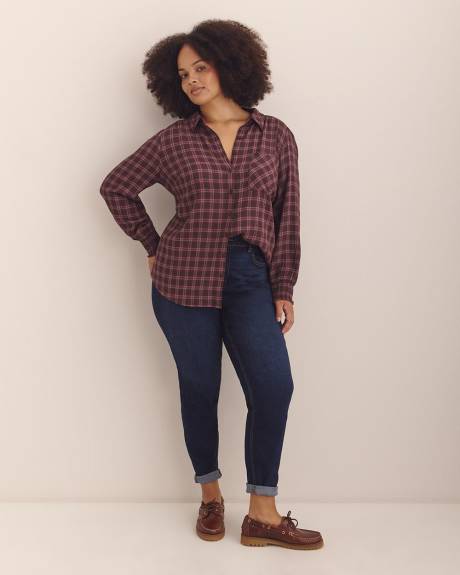 Plaid Long Buttoned-Down Shirt