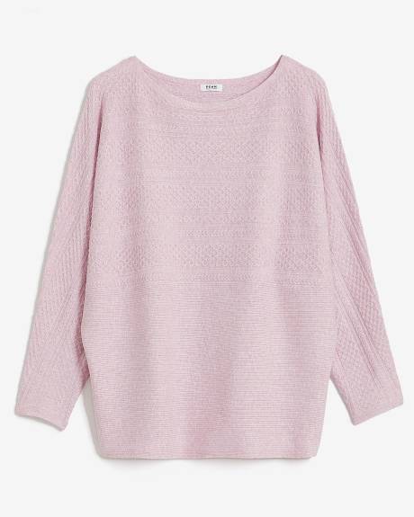 Cable Knit Sweater with Dolman Sleeves