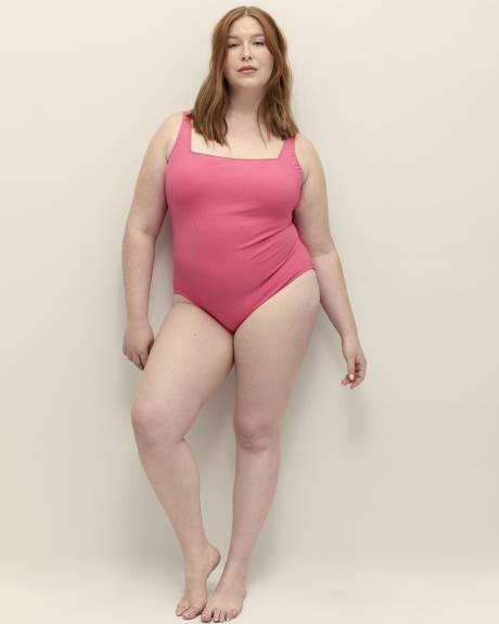 Square Neck One-Piece Swimsuit - Bleu by Rod Beattie