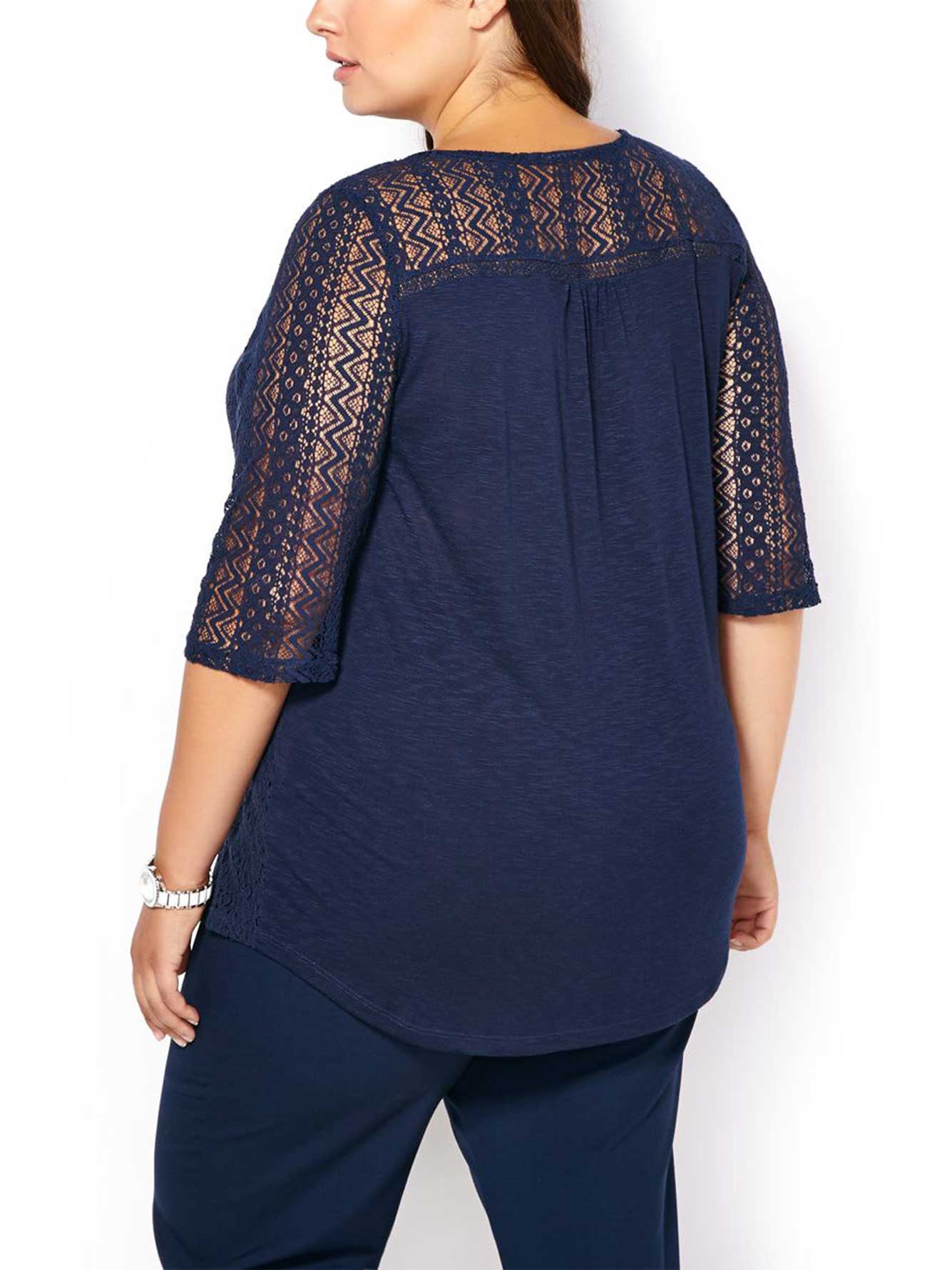 Elbow Sleeve Crochet Top Penningtons