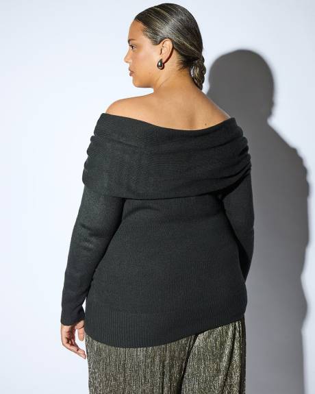 Meredith Shaw x PENN - Black Cold-Shoulder Sweater