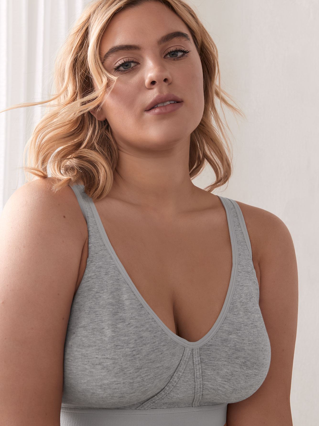 Wirefree Cotton Bra, G & H Cups Penningtons