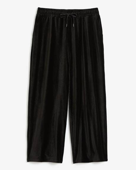 Ribbed Velvet Wide-Leg Pant - Active Zone