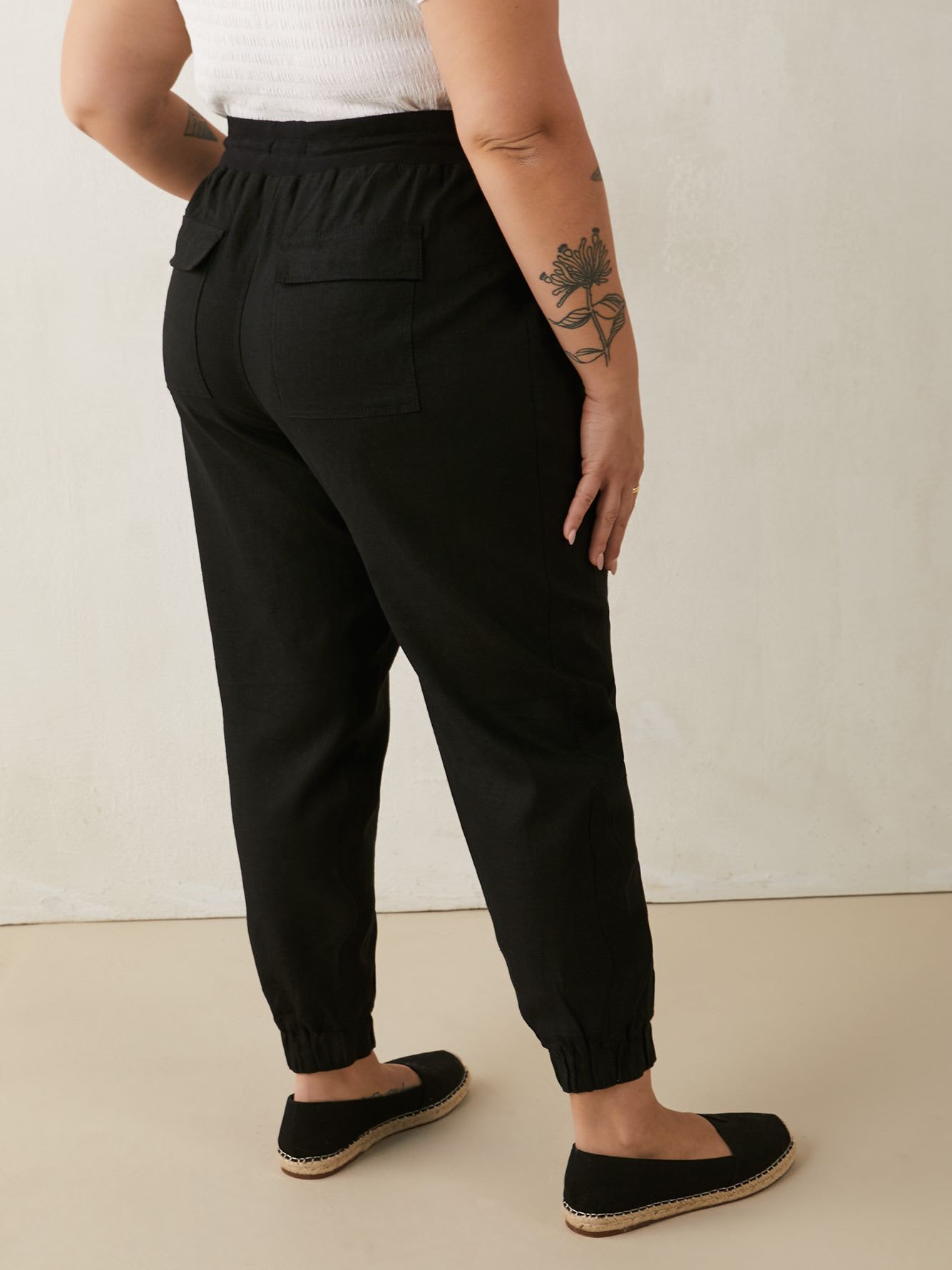 Linen Blend Jogger With Knit Waistband Penningtons