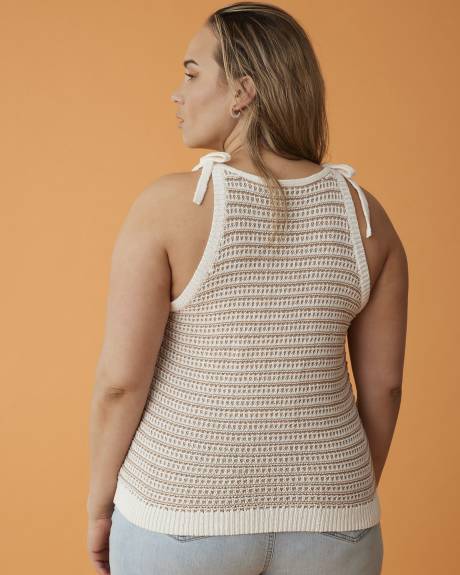 Sleeveless Crochet Sweater Tank Top - Addition Elle