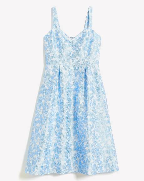 Sleeveless Fit & Flare Bustier Midi Dress - Addition Elle