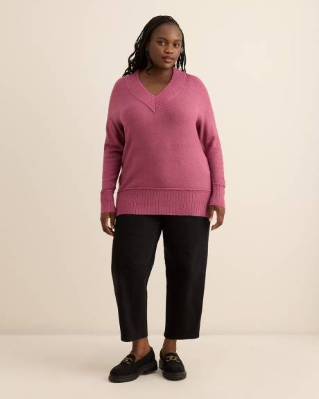 Pull tunique &agrave; encolure en V