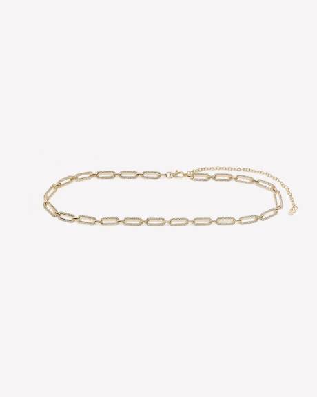 Golden Paper Clip Chain Belt